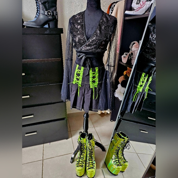 Club Exx Sequin Wrap Top - dolls kill - Picture 3 of 6